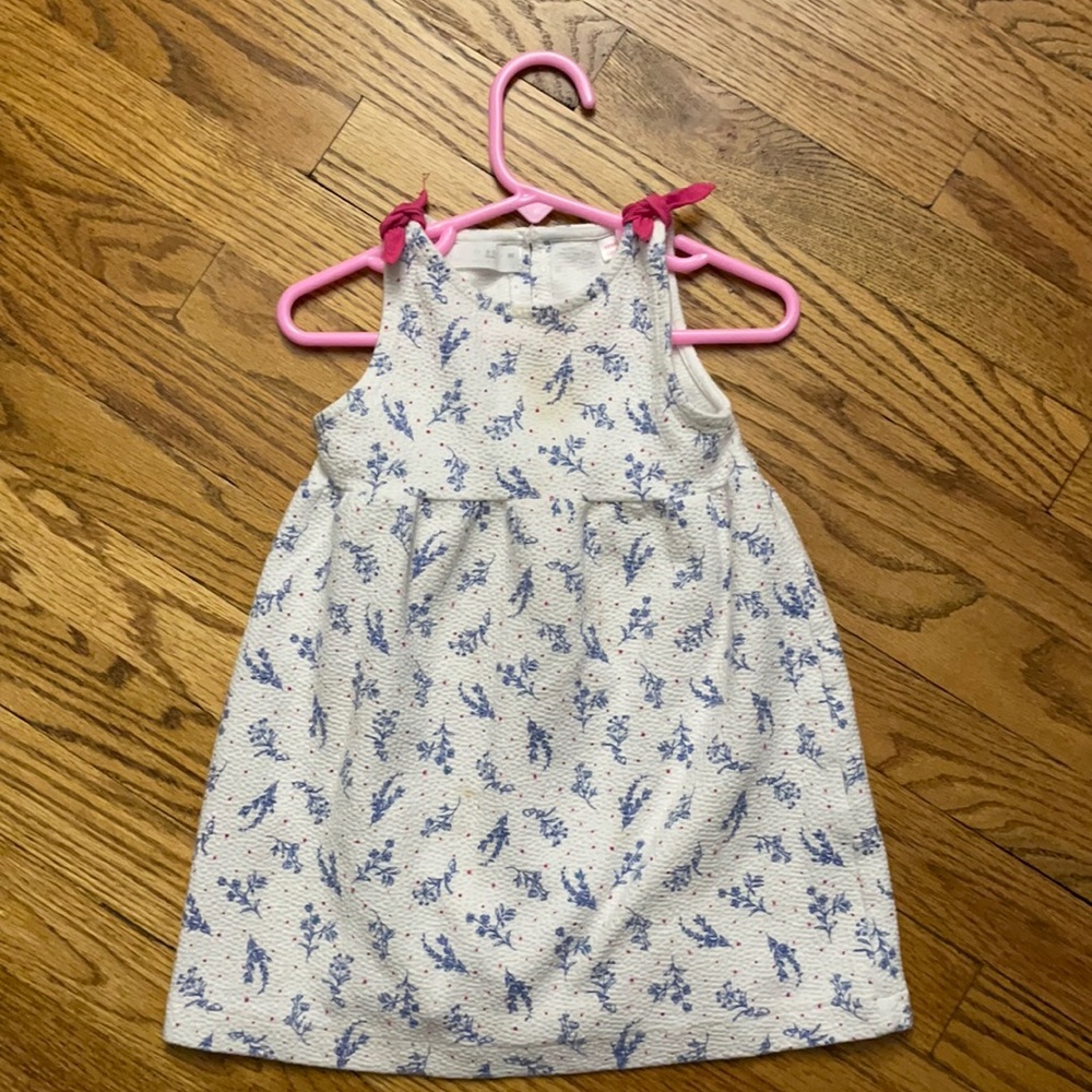 ZARA | White Blue Florals Dress
